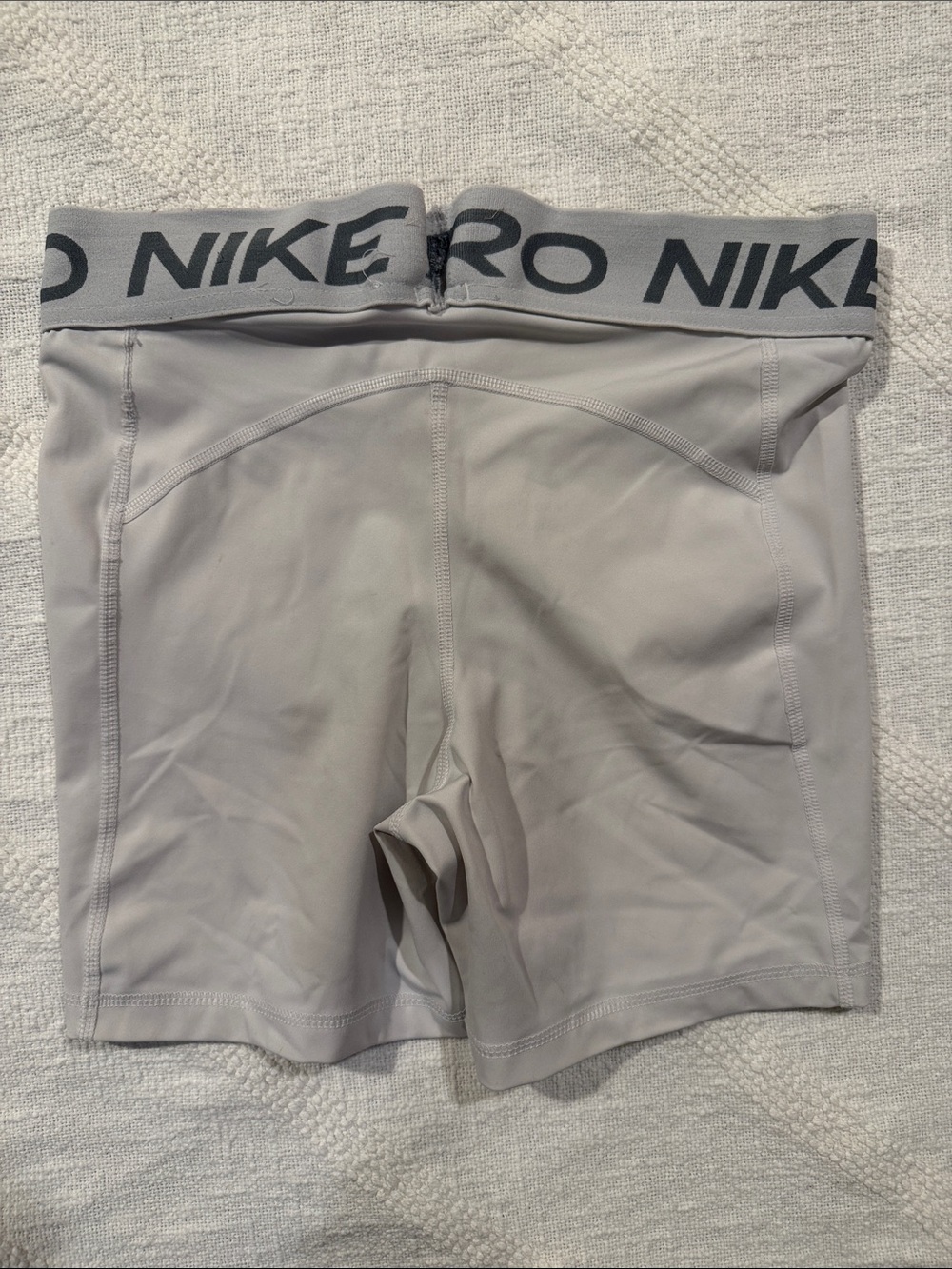 Nike Pro Light Gray Compression Workout Shorts - Picture 2 of 3